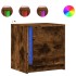 Mesita de noche con luces LED madera ingeniería roble