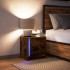 Mesita de noche con luces LED madera ingeniería roble