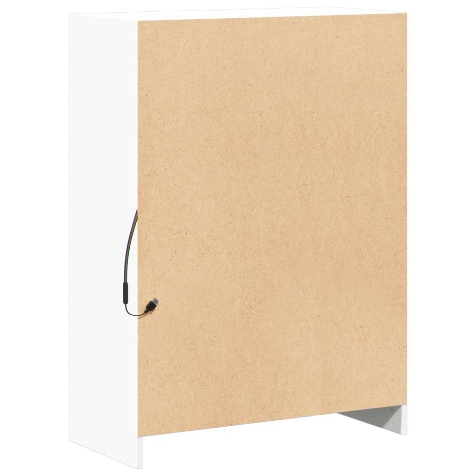 Aparador con LED madera de ingeniería blanco 72x34x100