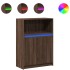 Aparador con LED madera ingeniería roble marrón 72x34x100