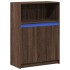 Aparador con LED madera ingeniería roble marrón 72x34x100