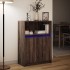 Aparador con LED madera ingeniería roble marrón 72x34x100