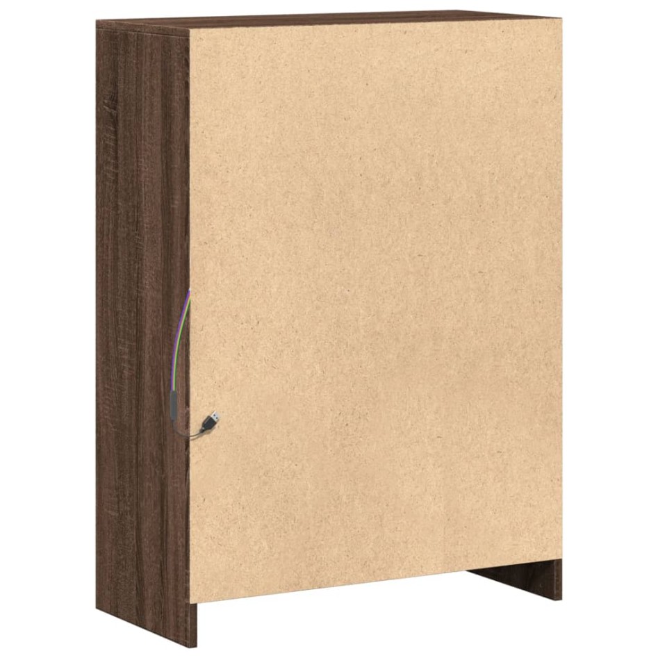 Aparador con LED madera ingeniería roble marrón 72x34x100