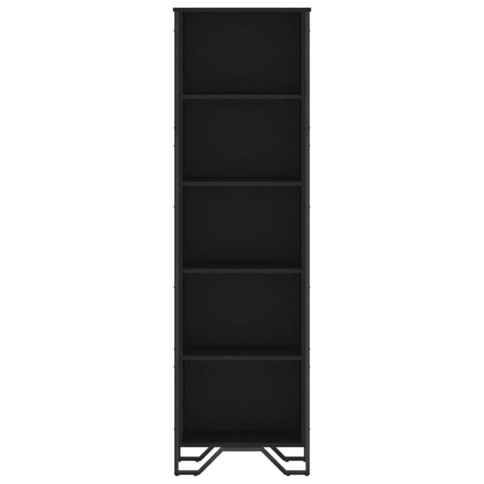 Estantería de madera de ingeniería negra 50x31x169