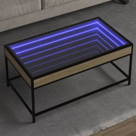Mesa de centro con Infinity LED roble Sonoma 90x50x41