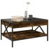 Mesa de centro con Infinity LED roble ahumado 70x50x38