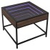 Mesa de centro con Infinity LED marrón roble 50x50x41