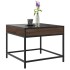 Mesa de centro con Infinity LED marrón roble 50x50x41