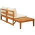 Banco de jardín y mesa cojines crema madera maciza de
