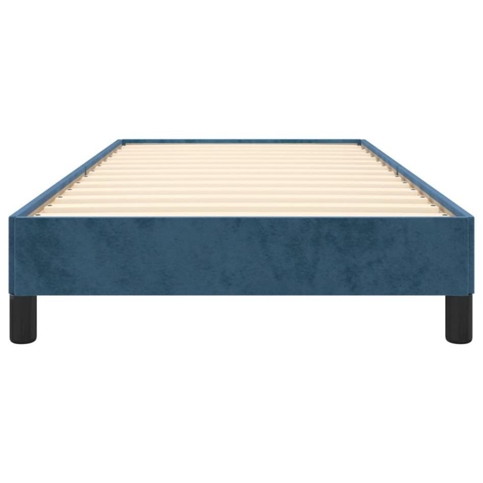 Estructura de cama sin colchón terciopelo azul oscuro 90x190
