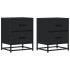 Mesitas de noche 2 uds madera ingeniería negro 40x31x50