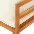 Banco de jardín y mesa cojines crema madera maciza de