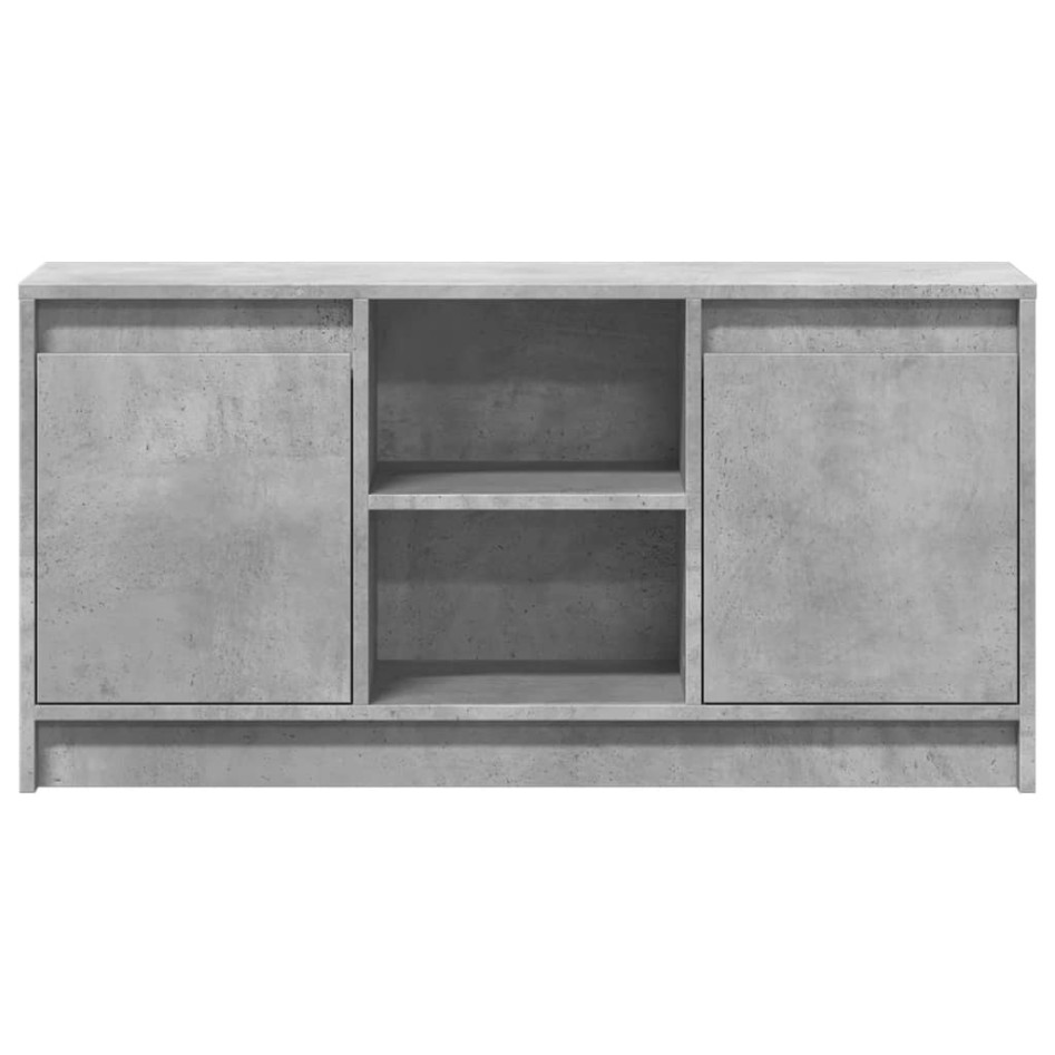 Mueble de TV LED madera ingeniería gris hormigón 100x34x50