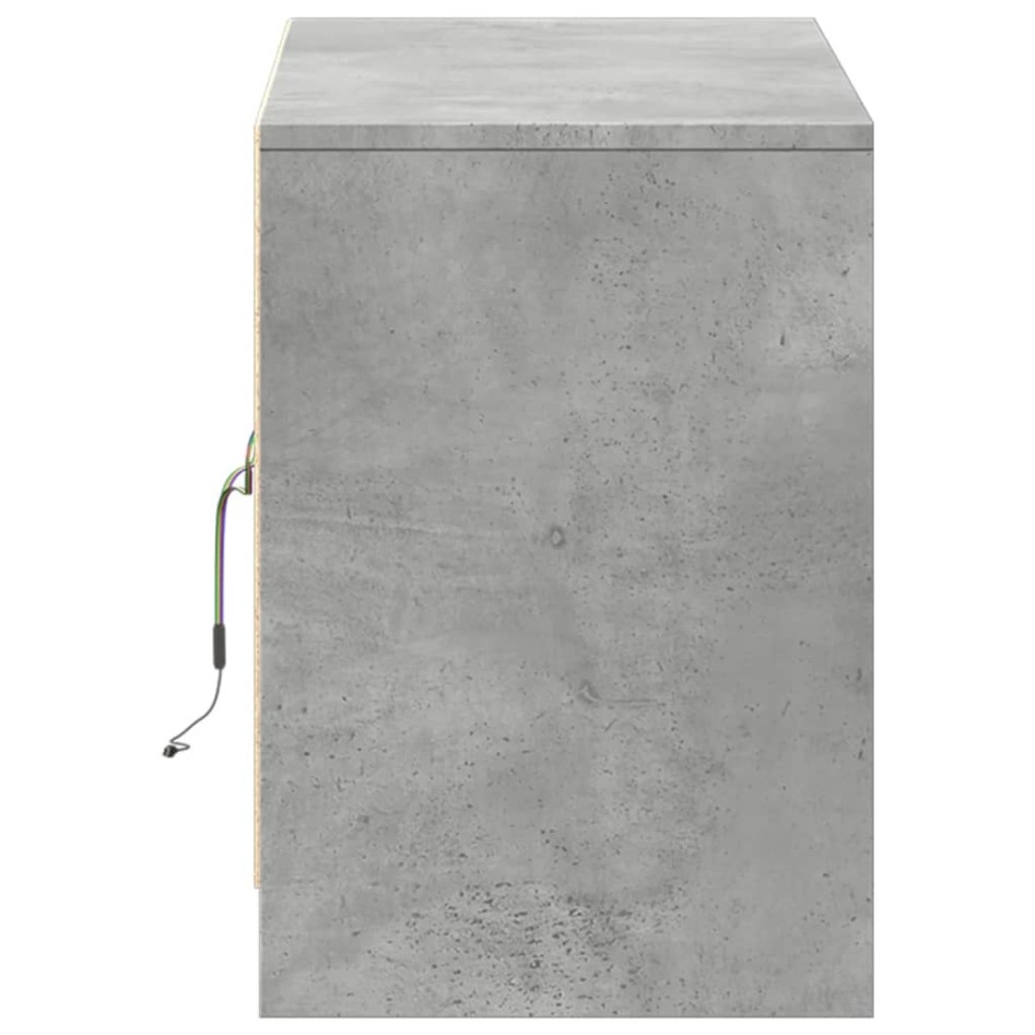 Mueble de TV LED madera ingeniería gris hormigón 100x34x50