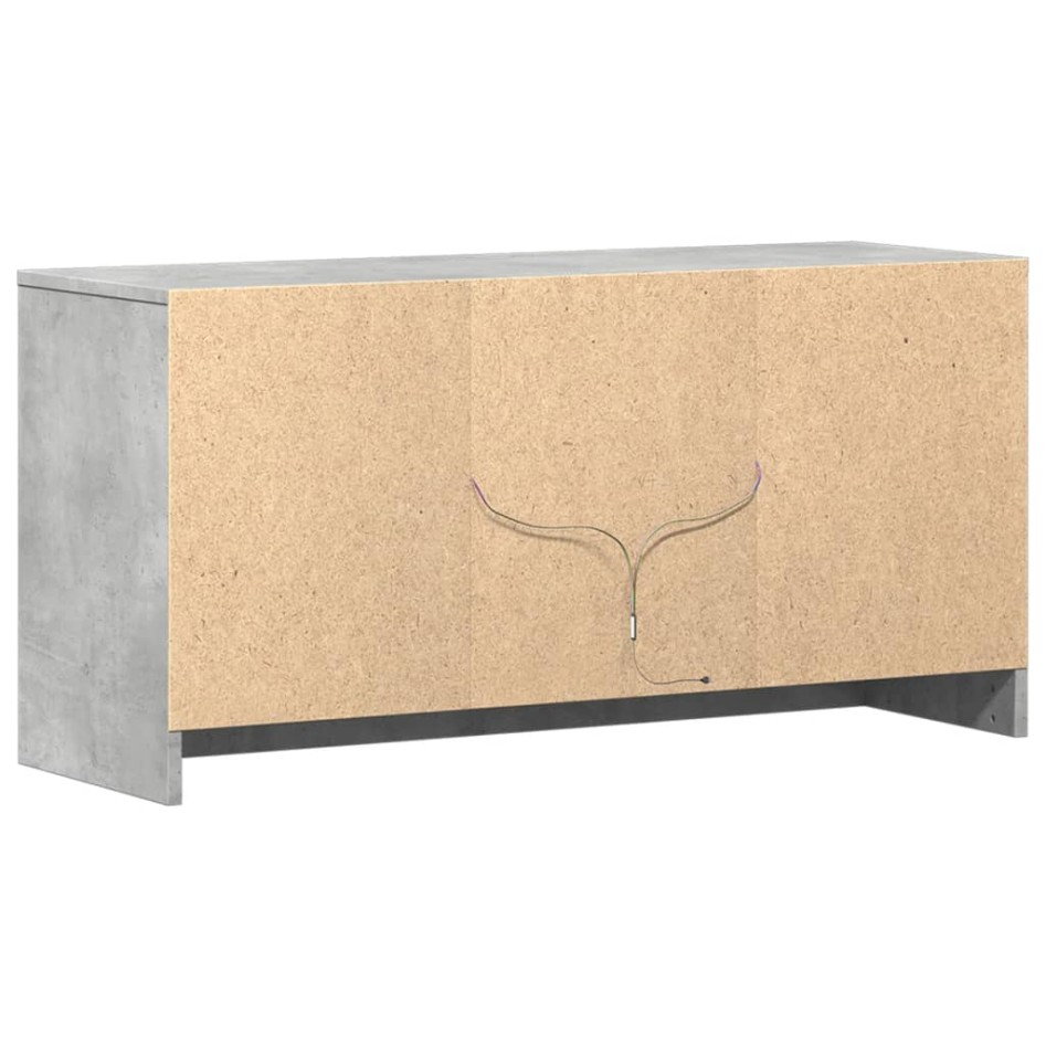 Mueble de TV LED madera ingeniería gris hormigón 100x34x50