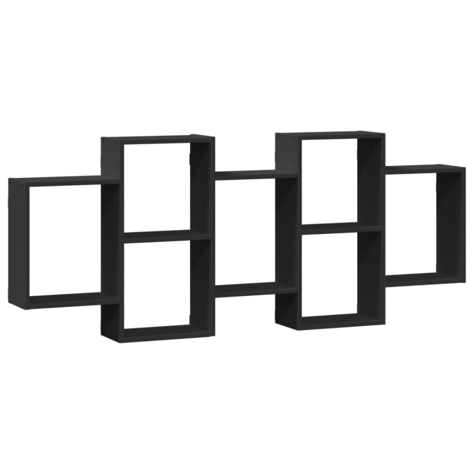 Estantería de pared madera de ingeniería negra 159x18x65