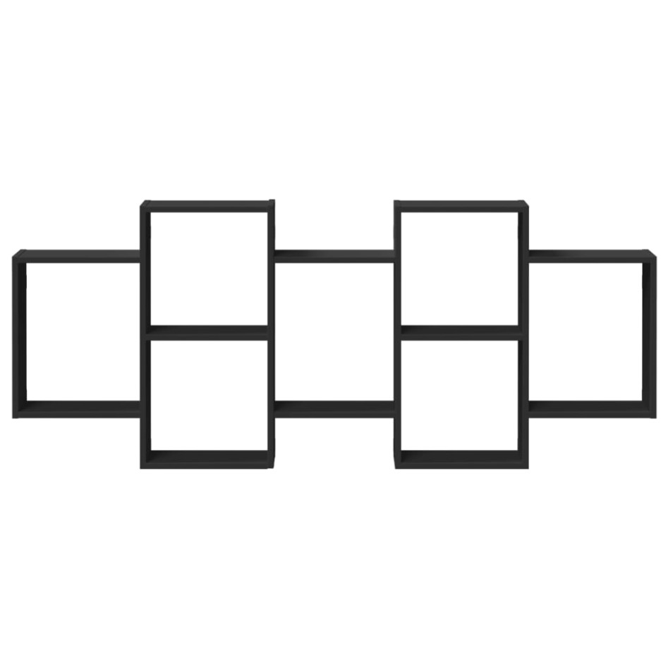 Estantería de pared madera de ingeniería negra 159x18x65