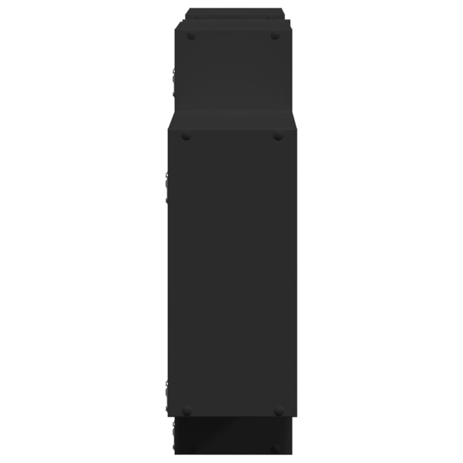 Estantería de pared madera de ingeniería negra 159x18x65