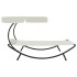 Tumbona de exterior con dosel y almohada blanco