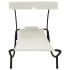 Tumbona de exterior con dosel y almohada blanco