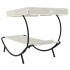 Tumbona de exterior con dosel y almohada blanco
