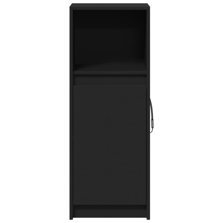 Aparador con luz LED madera de ingeniería negro 38x34x100