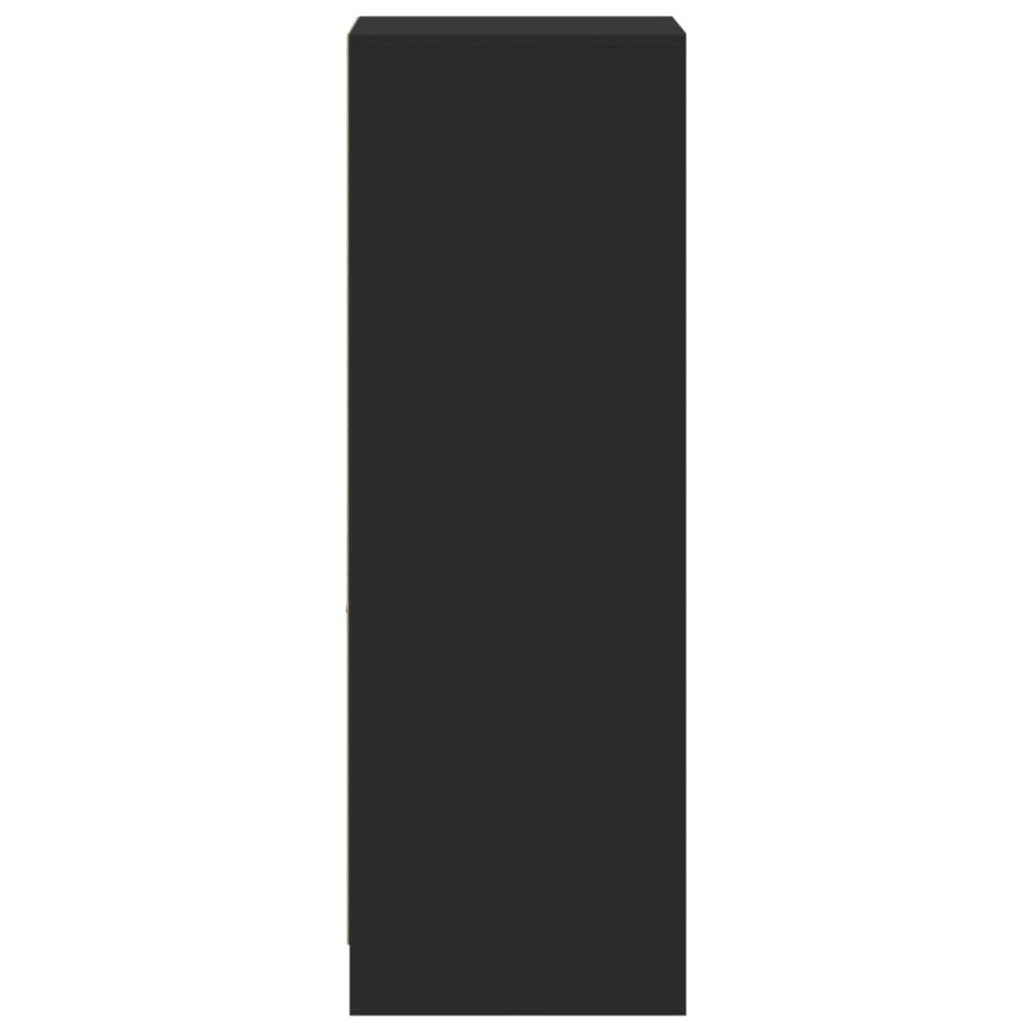 Aparador con luz LED madera de ingeniería negro 38x34x100