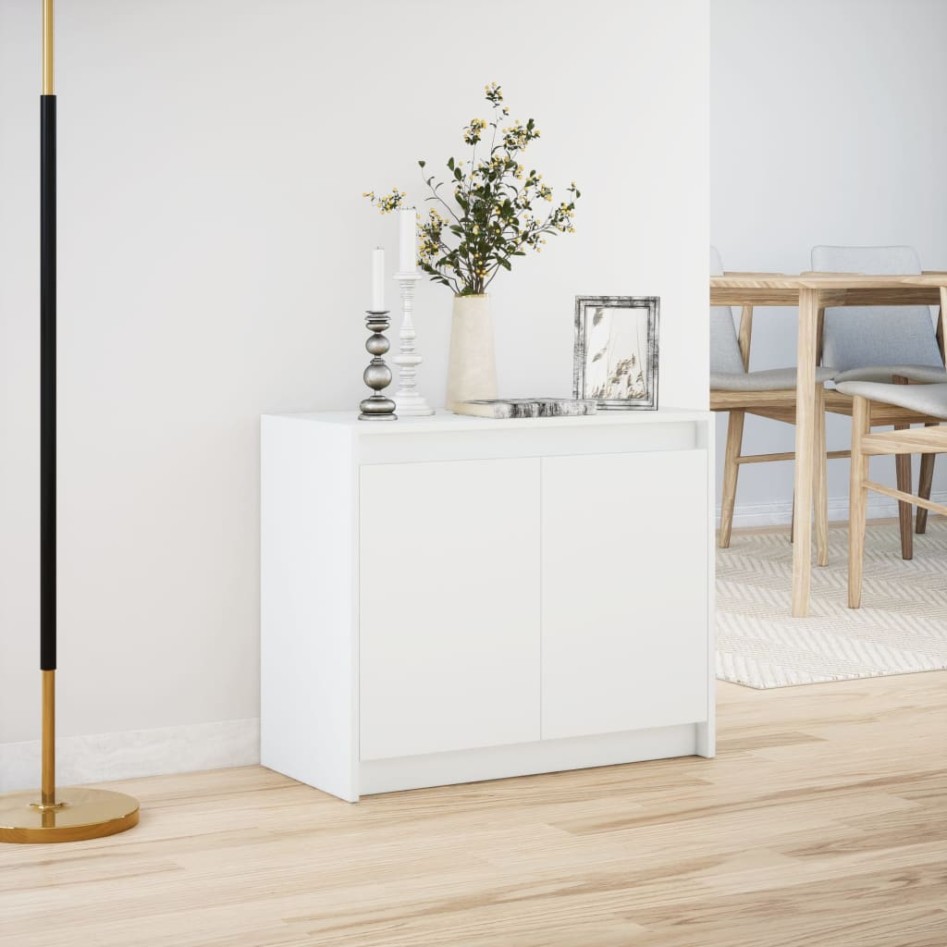 Aparador con LED madera de ingeniería blanco 72x34x61