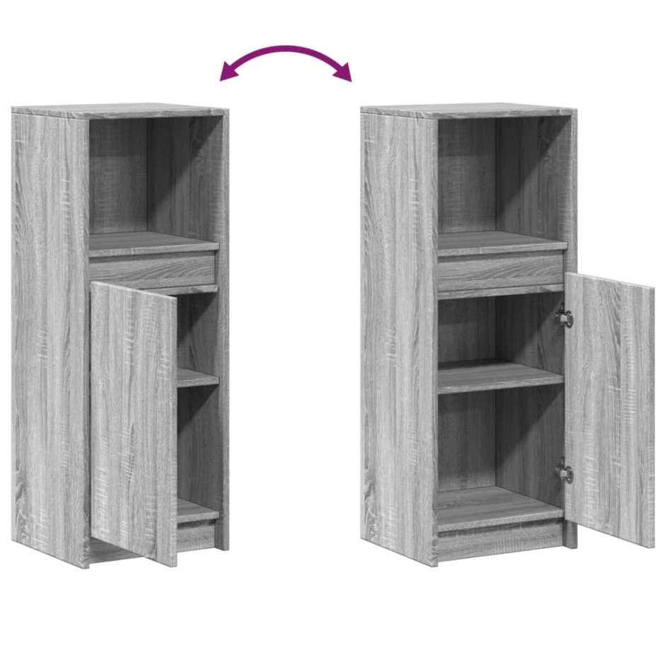 Aparador con LED madera de ingeniería gris Sonoma 38x34x100