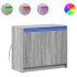 Aparador con LED madera de ingeniería gris Sonoma 72x34x61