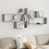 Estante de pared madera ingeniería gris hormigón 167,5x18x68