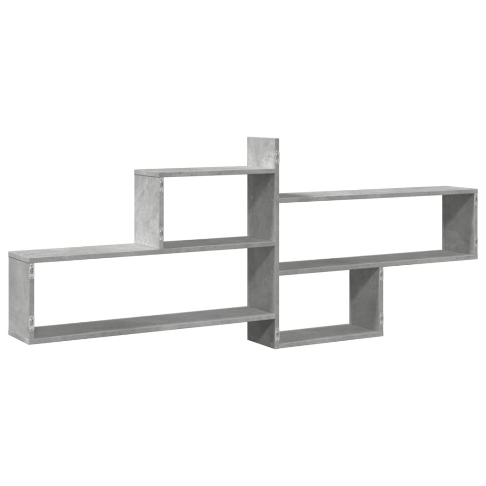 Estante de pared madera ingeniería gris hormigón 167,5x18x68