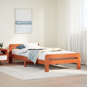 Estructura de cama sin colchón madera maciza marrón 75x190