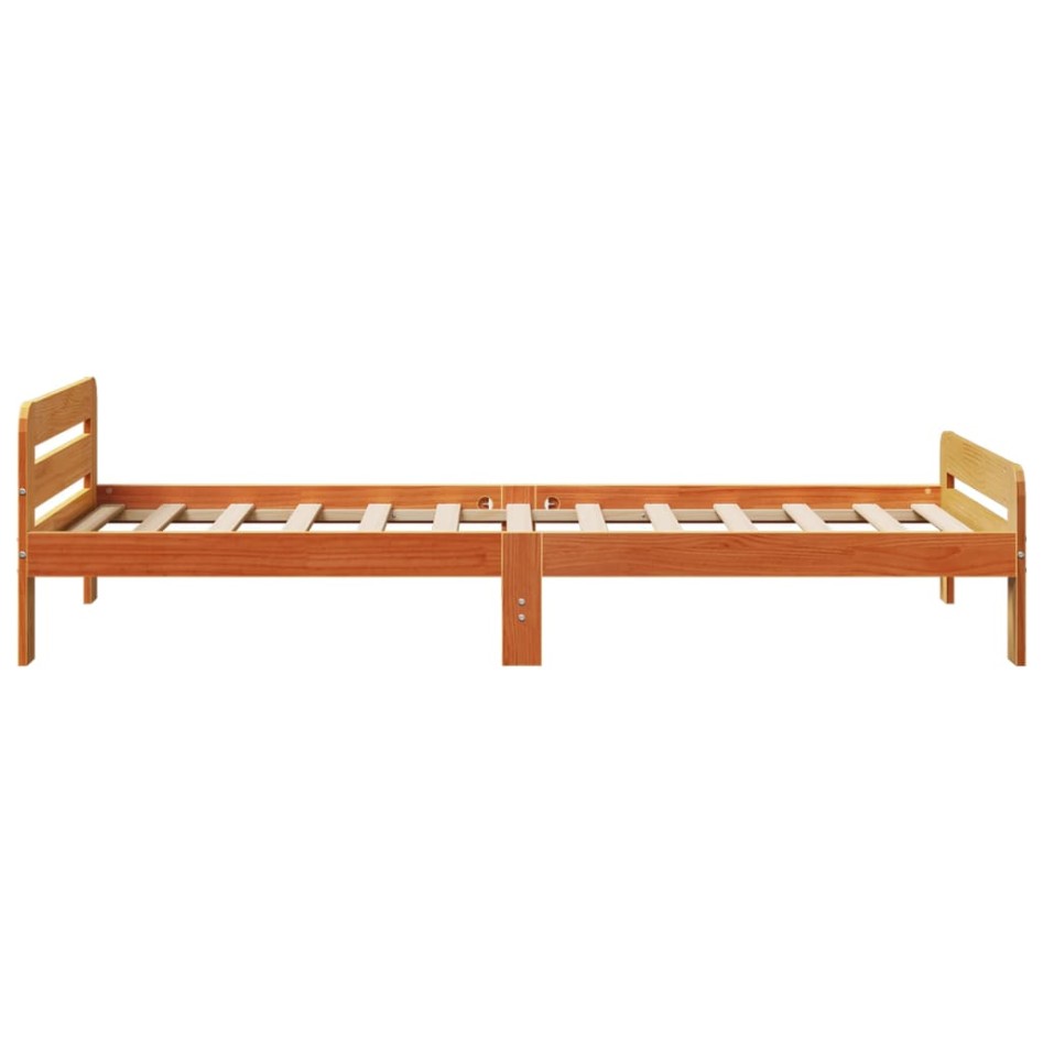Estructura de cama sin colchón madera maciza marrón 75x190