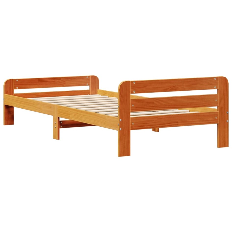 Estructura de cama sin colchón madera maciza marrón 75x190