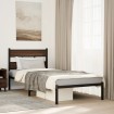 Estructura cama con cabecero sin colchón marrón roble 75x190 cm