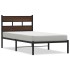 Estructura cama con cabecero sin colchón marrón roble 90x190