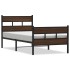 Estructura cama con cabecero y pie sin colchón marrón 80x200