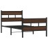 Estructura cama con cabecero y pie sin colchón marrón 80x200