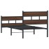 Estructura cama con cabecero y pie sin colchón marrón 80x200