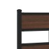 Estructura cama con cabecero y pie sin colchón marrón 80x200
