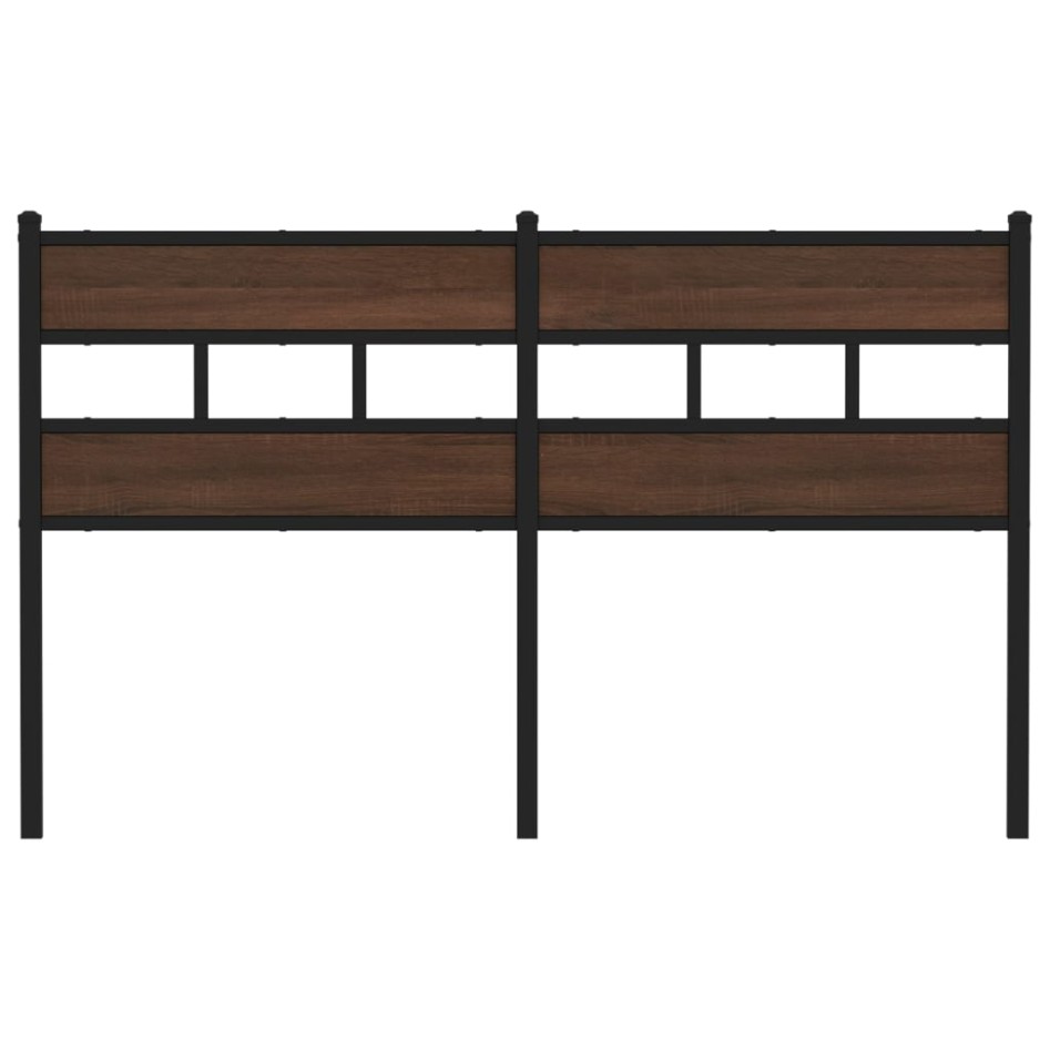 Cabecero de acero y madera de ingeniería marrón roble 135