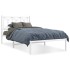 Estructura cama sin colchón con cabecero metal blanco