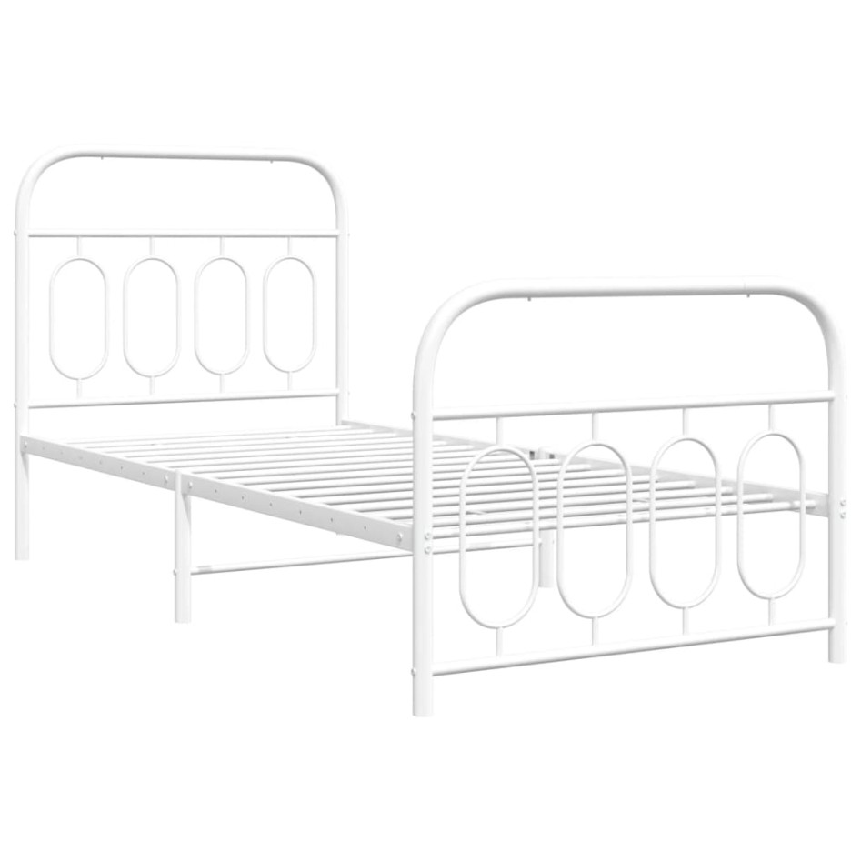 Estructura cama sin colchón con estribo metal blanco 90x200
