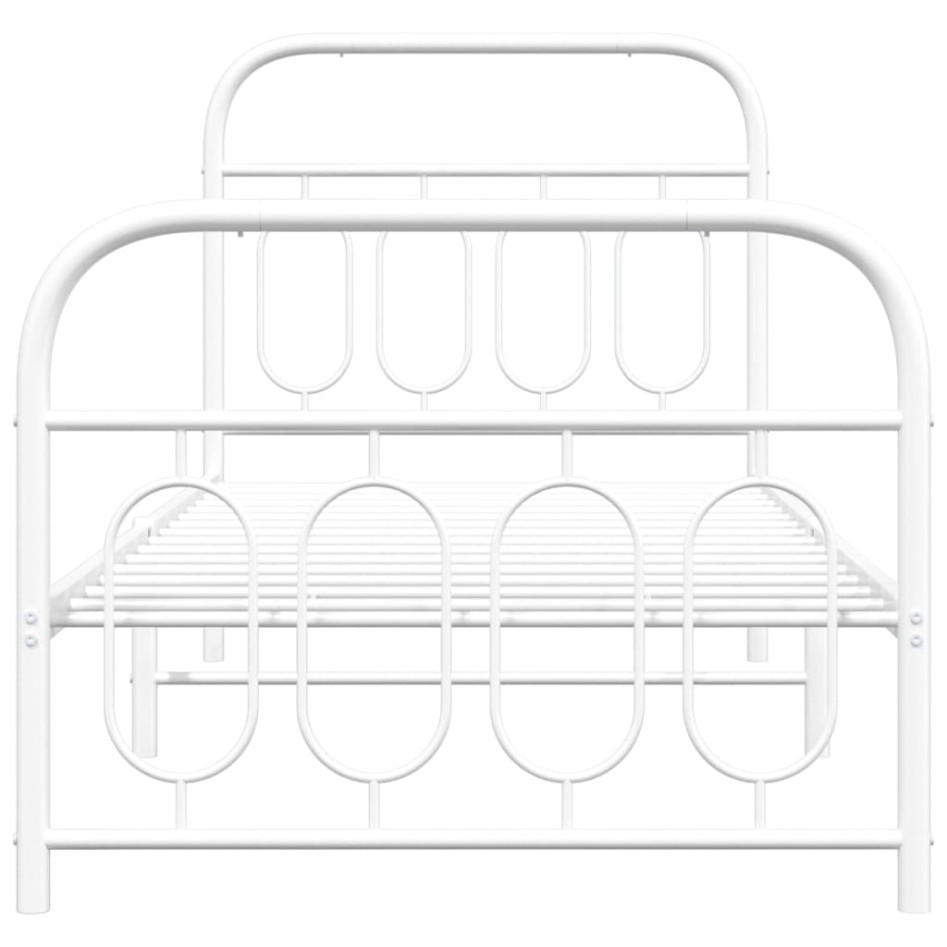 Estructura cama sin colchón con estribo metal blanco 90x200