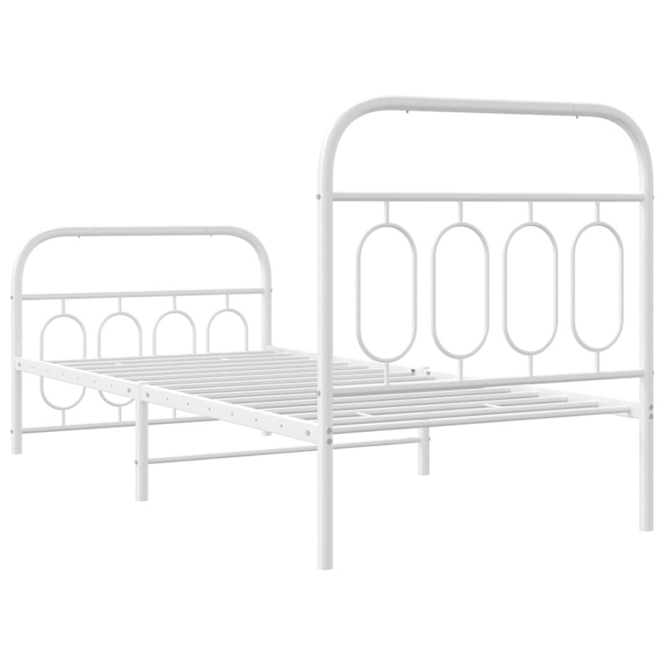 Estructura cama sin colchón con estribo metal blanco 90x200