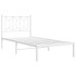Estructura cama sin colchón con cabecero metal blanco 75x190