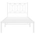 Estructura cama sin colchón con cabecero metal blanco 75x190