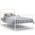 Estructura cama sin colchón con estribo metal blanco 100x190