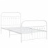 Estructura cama sin colchón con estribo metal blanco 100x190